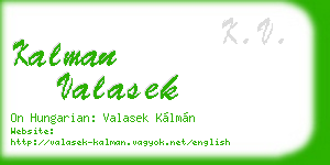 kalman valasek business card